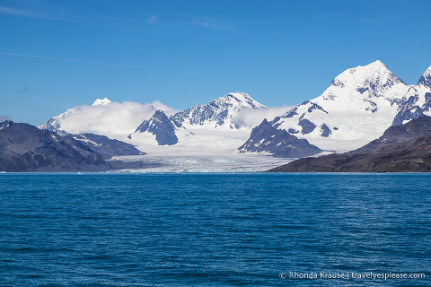 Glaciar de agua de marea en Cumberland East Bay, Georgia del Sur