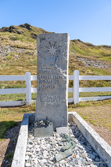 Ernest Shackleton's grave in the Grytviken Cemetery