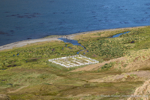 Vista del cementerio de Grytviken desde arriba