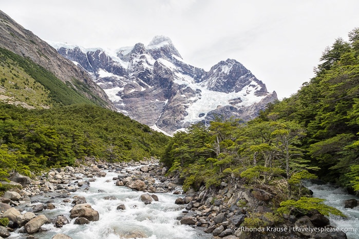 The French Glacier and Rio Frances in the French Valley.