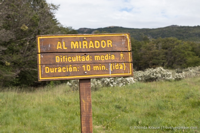 Al Mirador trail sign.