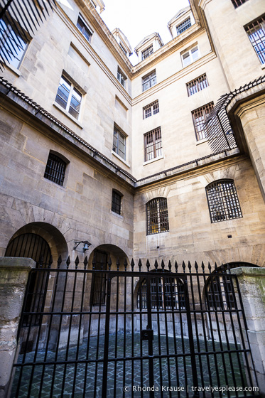 Courtyard and gate at the Conciergerie.