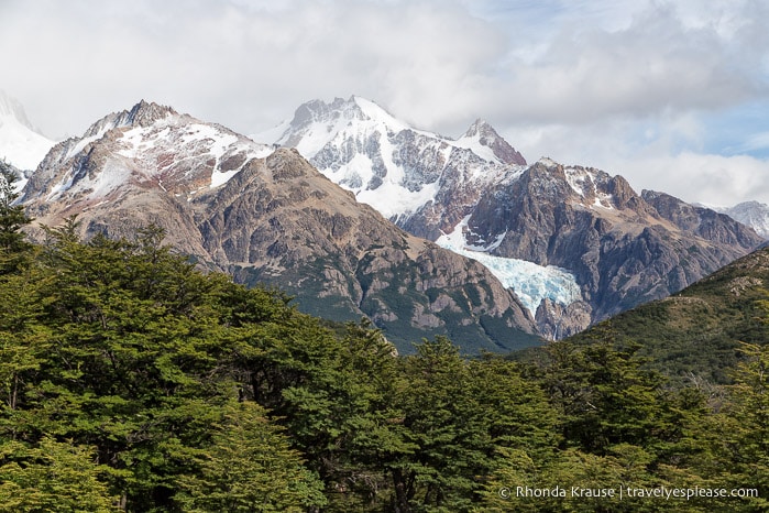 Glaciers on a mountain.