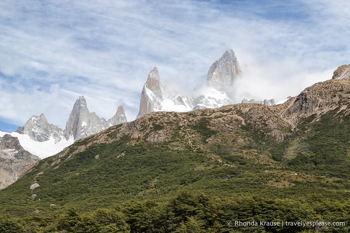 Steep hill in front of Mount Fitz Roy.