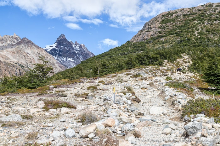 Rock covered, steep trail to Laguna de los Tres.