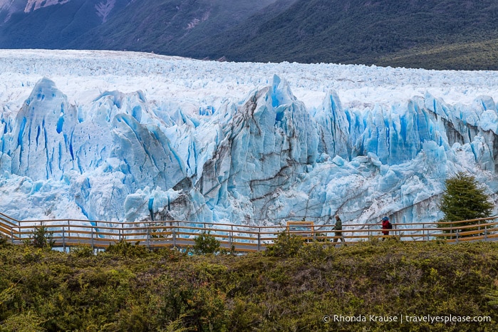 Elevated walkway in front of Perito Moreno Glacier.