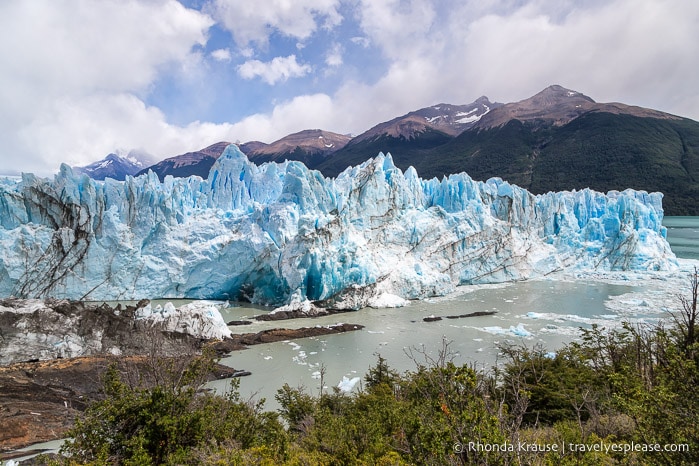 Jagged ice on the face of Perito Moreno Glacier.