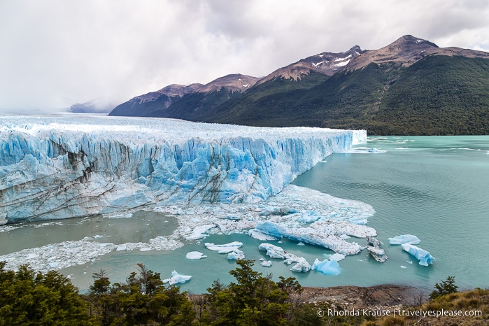 North and east sides of Perito Moreno Glacier's terminus.