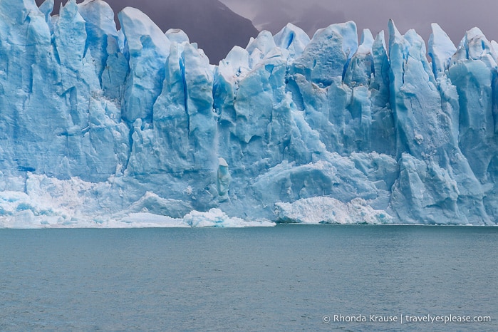 Ice falling from the glacier into Lago Argentino.