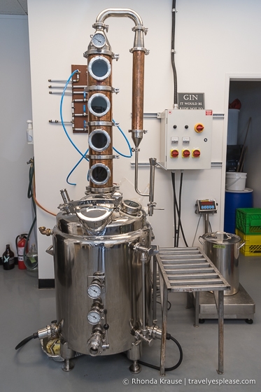 Equipment inside Greenwood Distillers.