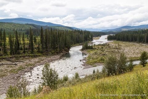 Red Deer River flowing through the foothills near Sundre, Alberta.