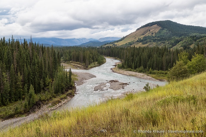 Red Deer River flowing through the foothills near Sundre.