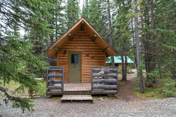 Cabin in the woods at Sunset Guiding and Outfitters.