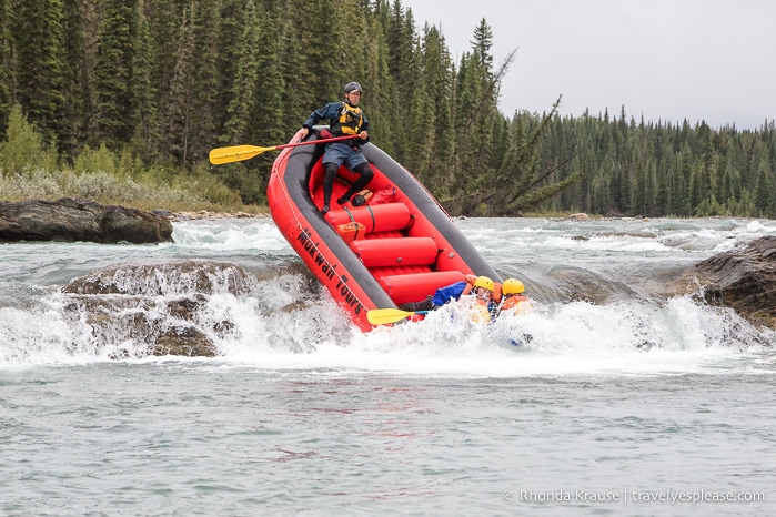 Whitewater rafting on the Red Deer River near Sundre with Mukwah Tours.