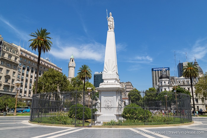 Obelisk in Plaza de Mayo, Buenos Aires.