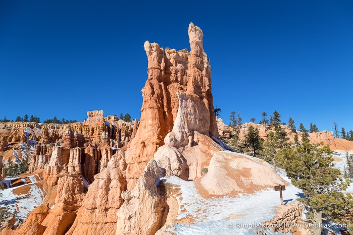 Tall hoodoo overlooking Queen's Garden Trail.