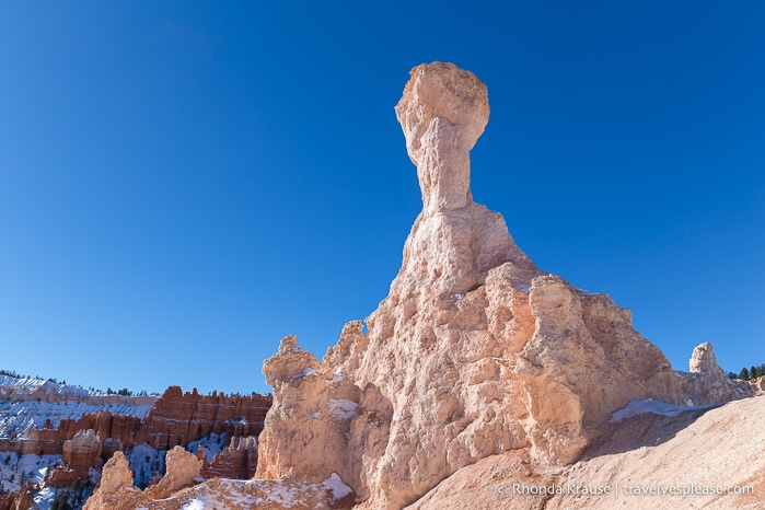 Tall hoodoo overlooking Queen's Garden Trail.