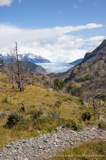 Trail leading to Grey Glacier in the distance.