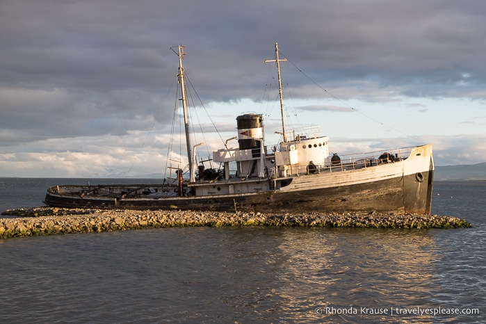 An abandoned ship in Ushuaia.