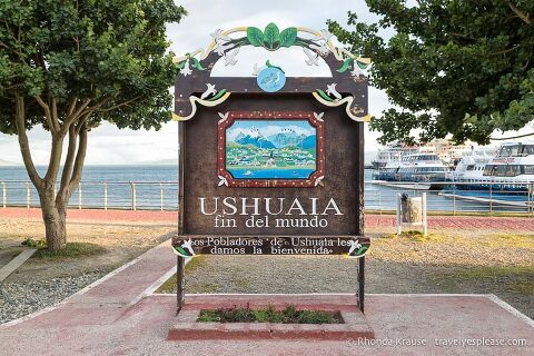 Ushuaia end of the world sign.