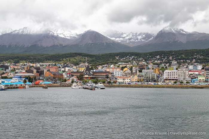 View of Ushuaia and the Beagle Channel.