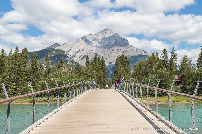 Banff Pedestrian Bridge crossing the Bow River.