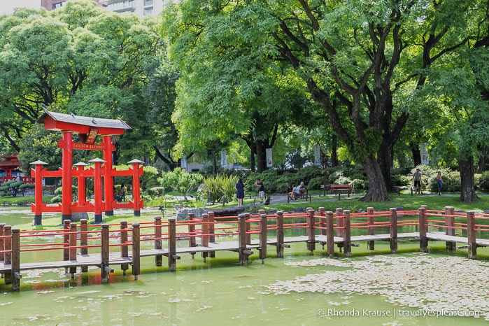 Zigzag bridge and torii gate.