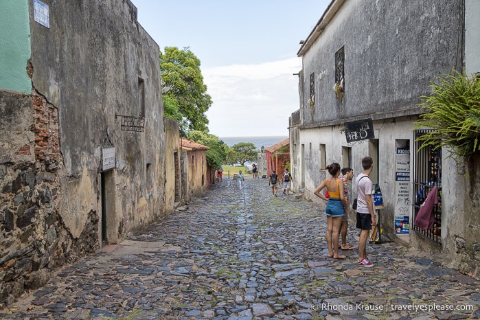 Cobblestone street in Colonia del Sacramento.