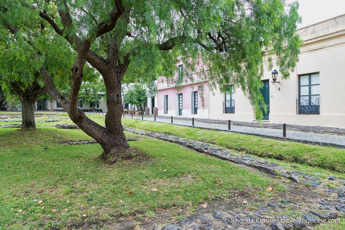 Stone foundation of the governor's house.