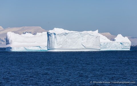 Big iceberg floating in Antarctica.