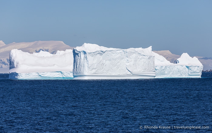 Big iceberg floating in Antarctica.