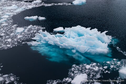 Floating ice in Antarctica.