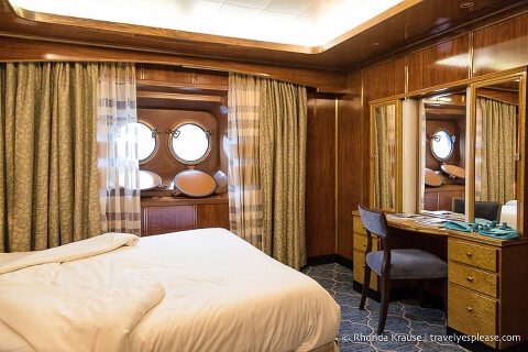 Cabin on the Sea Spirit Antarctic cruise ship.