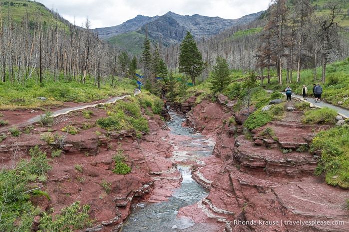 Red Rock Canyon, one of the main attractions in Waterton Lakes National Park.