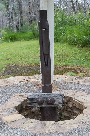 Drilling tools at the First Oil Well in Western Canada National Historic Site.