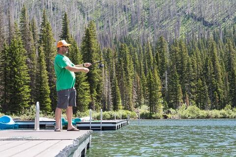 Fishing at Cameron Lake.