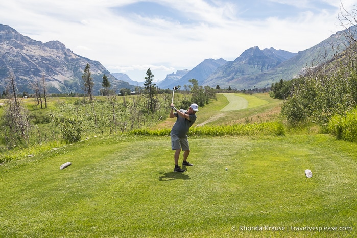 Mountain view from the Waterton Lakes Golf Course.