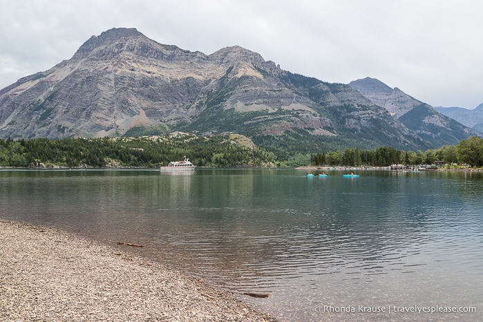 Emerald Bay with mountains in the background.