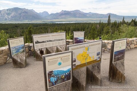 Signs at the Waterton Valley Viewpoint.