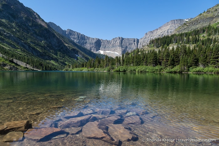 Bertha Lake and mountains.