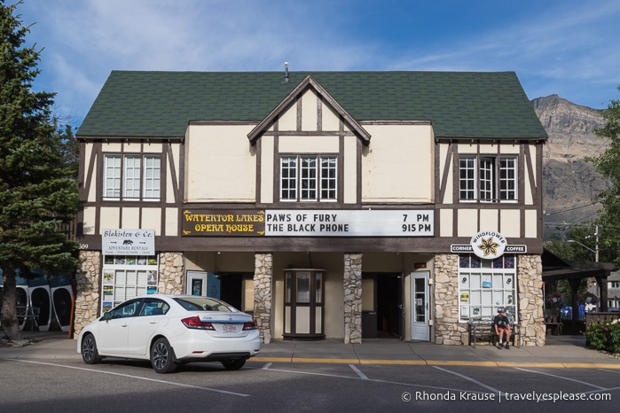 Exterior of the Waterton Lakes Opera House.