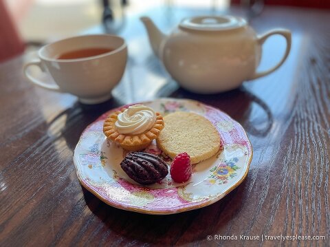 Plate of sweet treats at the Prince of Wales Hotel.