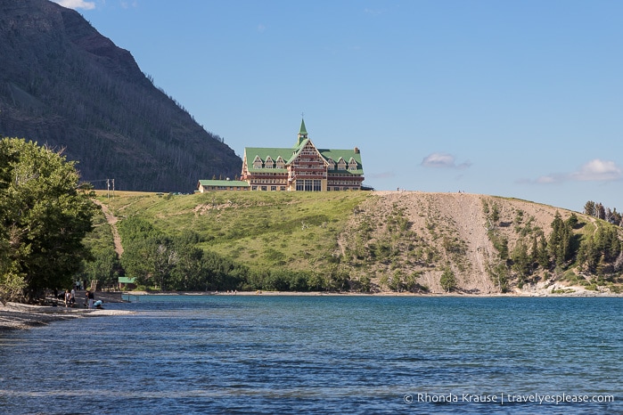 Prince of Wales Hotel overlooking Upper Waterton Lake.