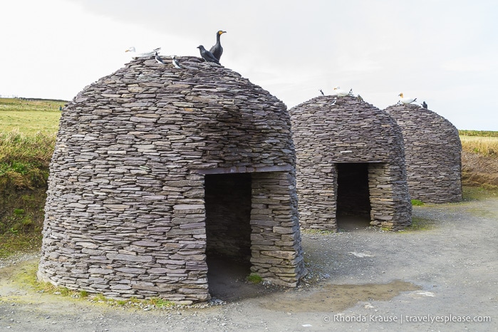 Replicas of the Skellig Michael beehive huts.