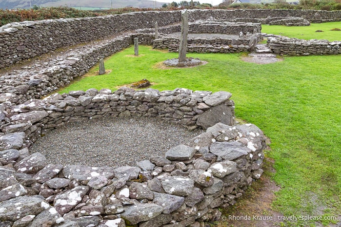 Ruins of walls and huts at Reask Monastic Settlement.