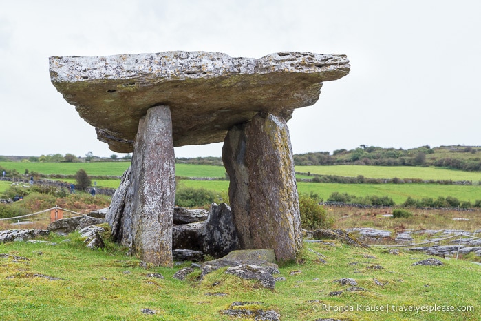 Front view of Poulnabrone dolmen.