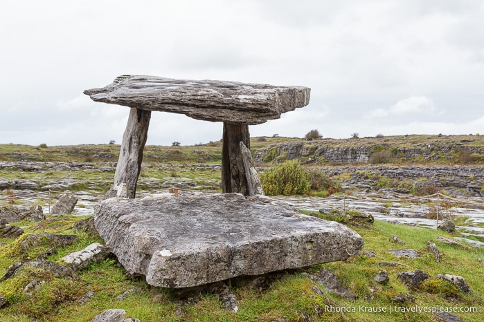 Back view of Poulnabrone dolmen.