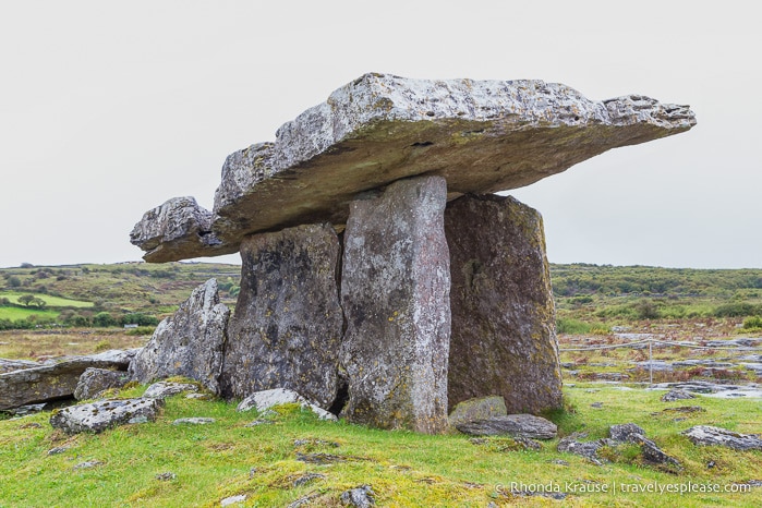 Side view of Poulnabrone dolmen.