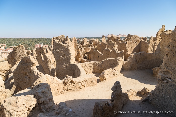 Eroded walls of Shali Fortress.