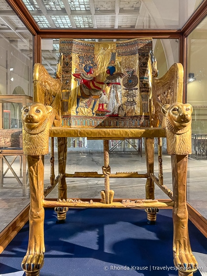 King Tut's throne in the Egyptian Museum.